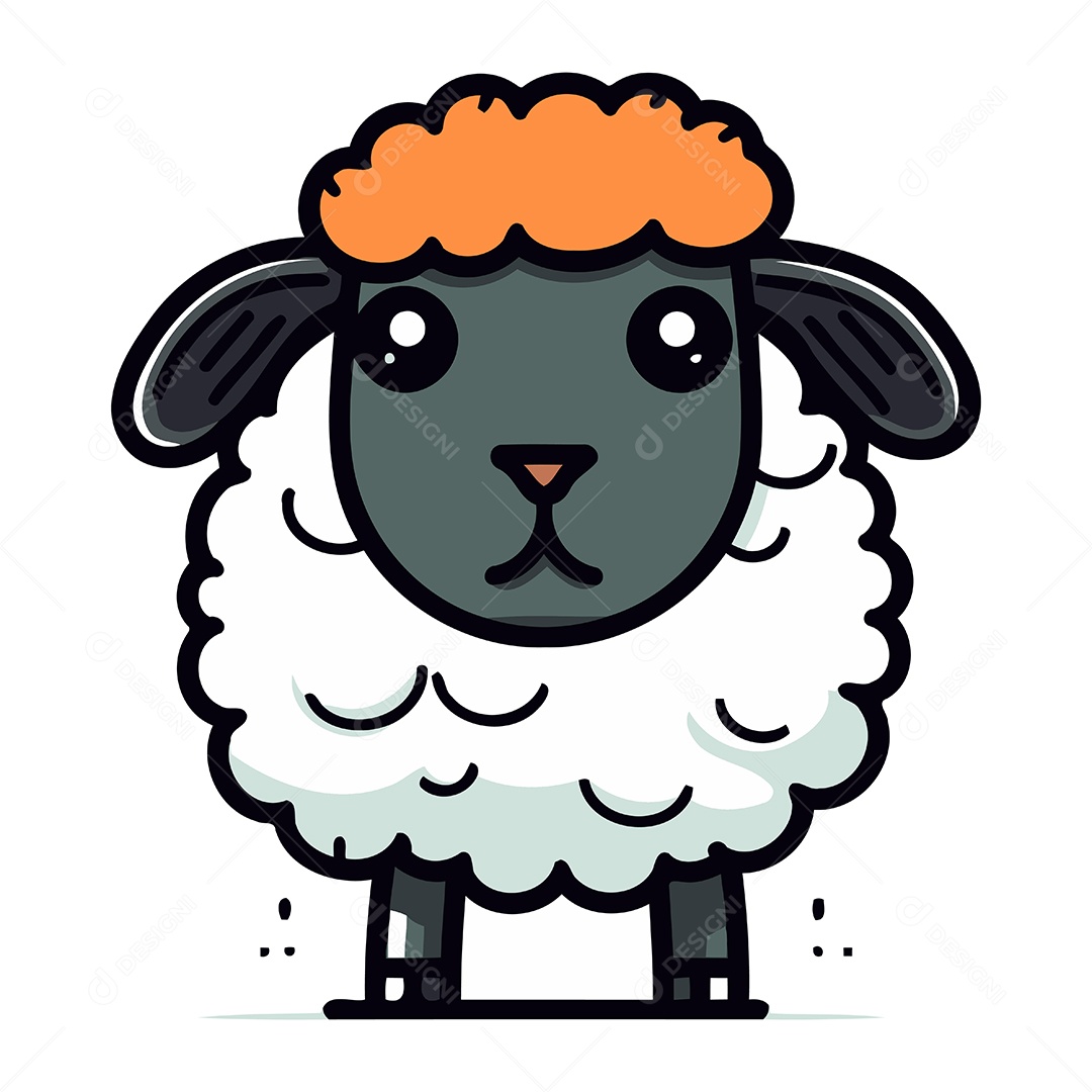 Ovelha de Desenho Animado Ilustração Vetor EPS