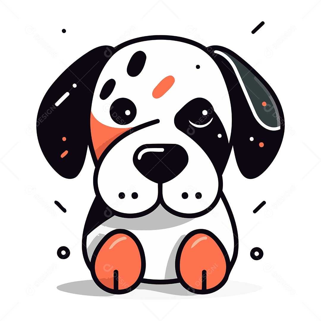 Cachorro Fofo de Desenho Animado Ilustração Vetor EPS