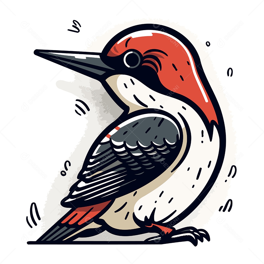 Pica Pau de Desenho Animado Ilustração Vetor EPS
