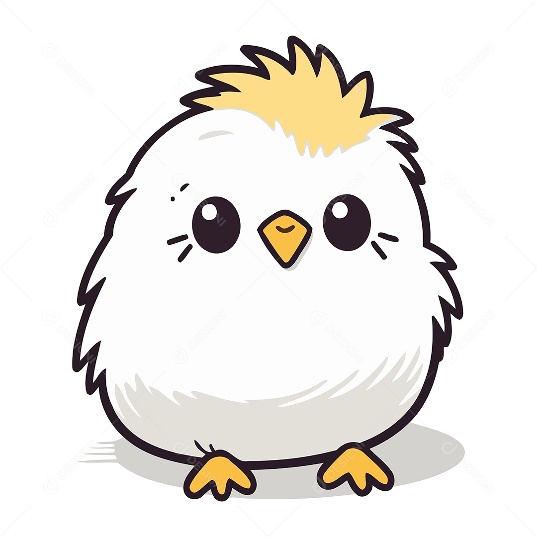 Pintinho Fofo de Desenho Animado Ilustração Vetor EPS