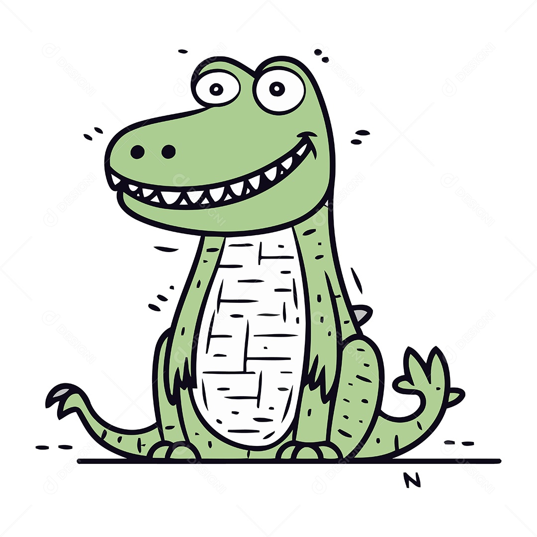 Crocodilo de Desenho Animado Ilustração Vetor EPS