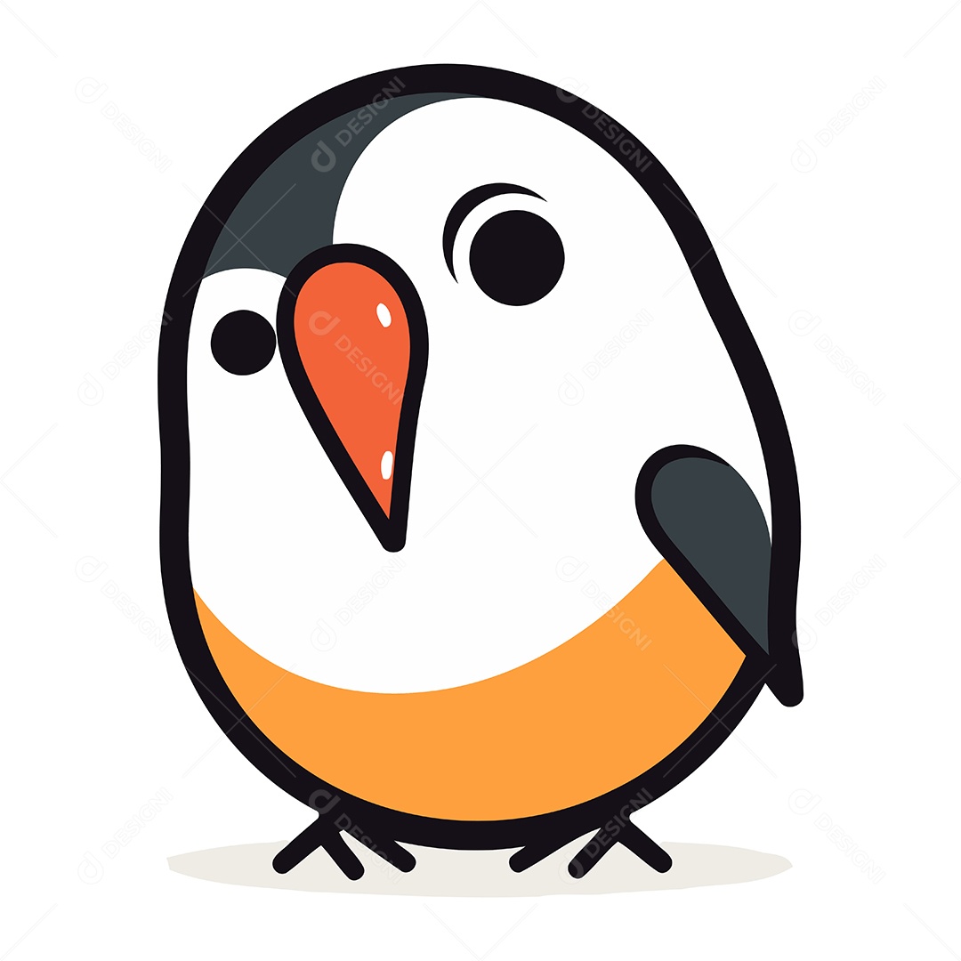 Pinguim de Desenho Animado Ilustração Vetor EPS