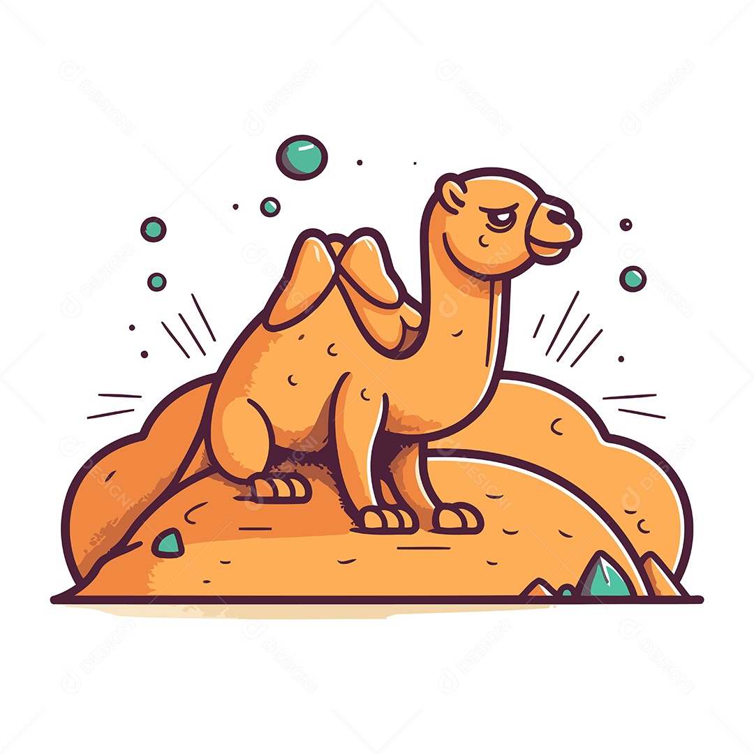 Camelo de Desenho Animado Ilustração Vetor EPS