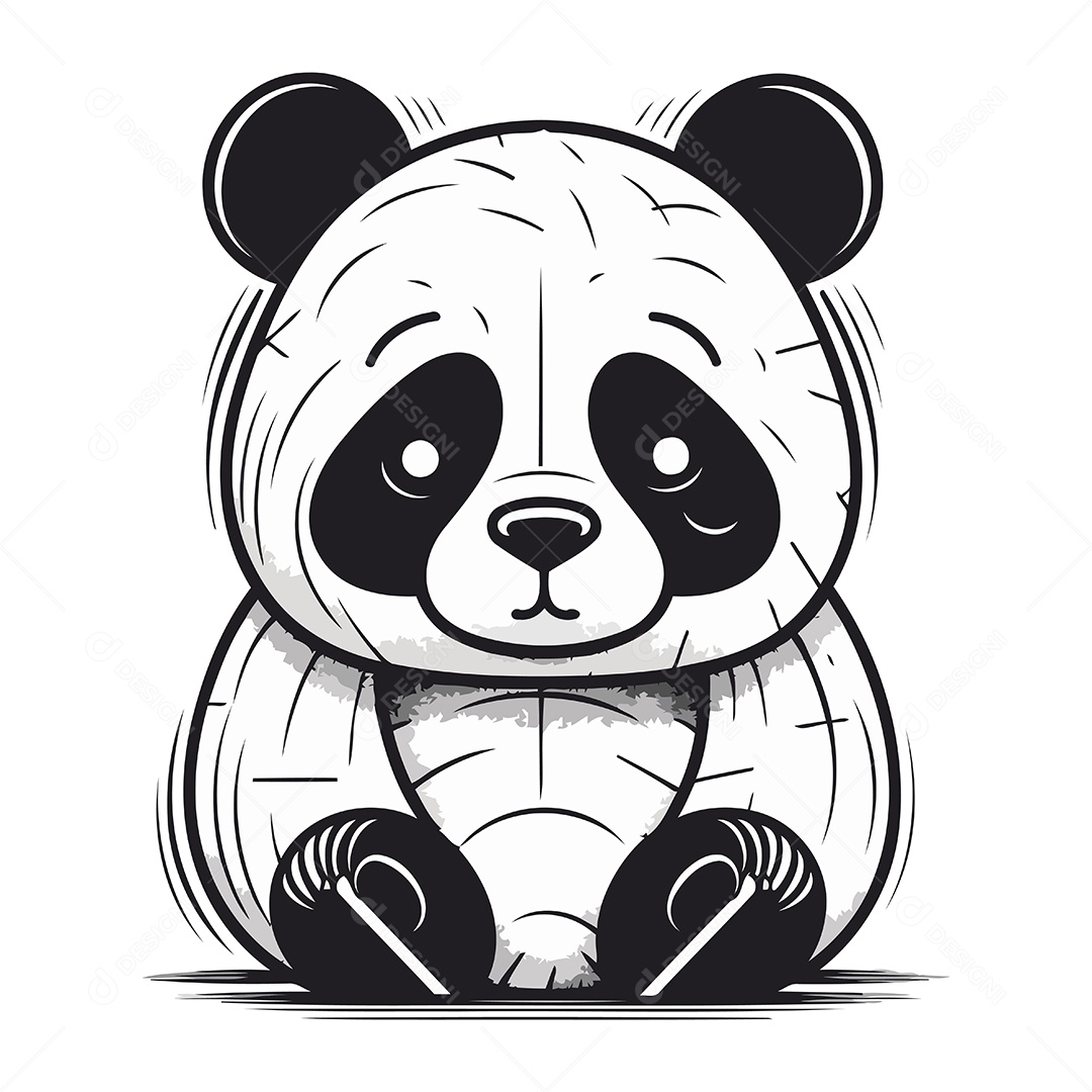 Panda de Desenho Animado Ilustração Vetor EPS