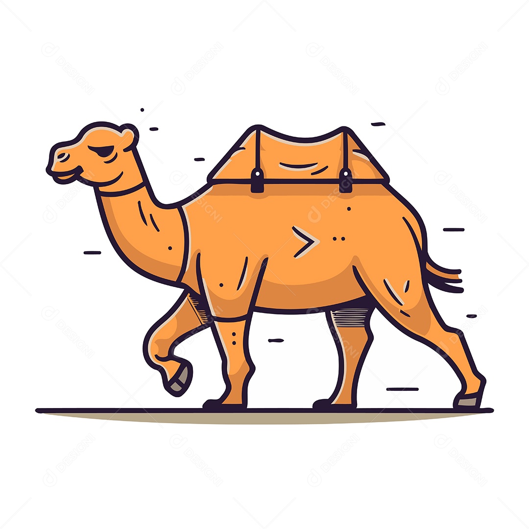 Camelo de Desenho Animado Ilustração Vetor EPS