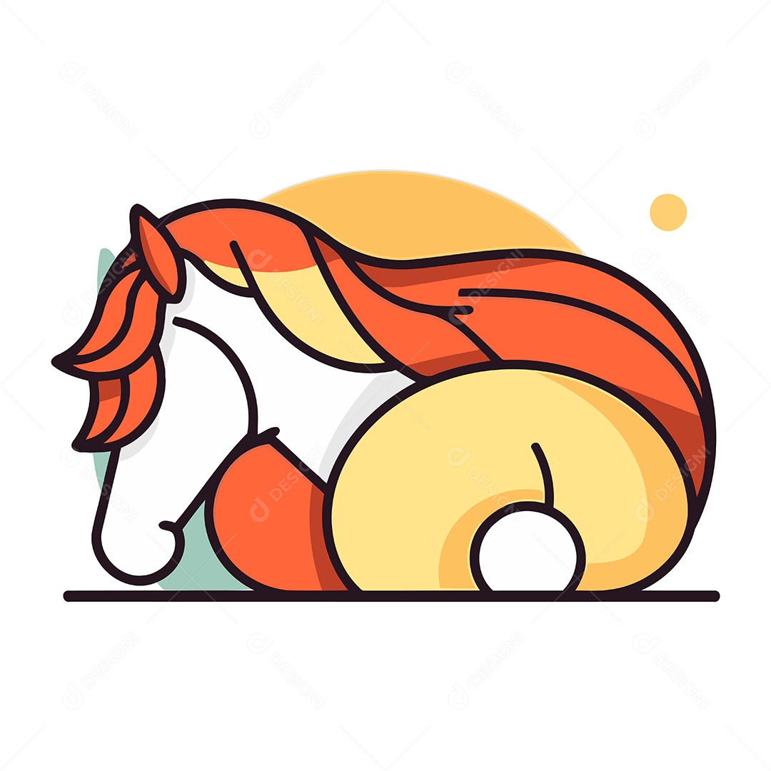 Cavalo de Desenho Animado Ilustração Vetor EPS