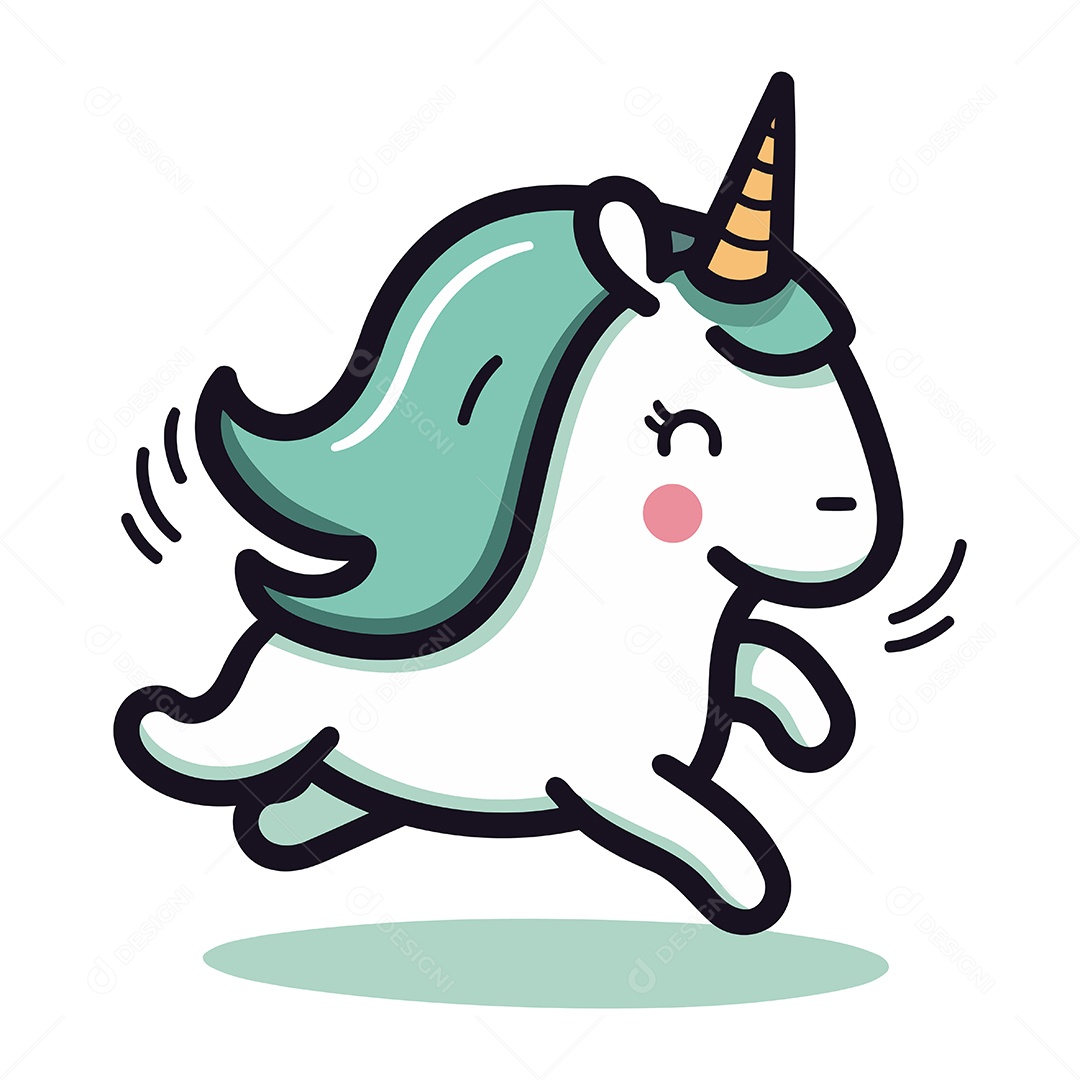 Unicórnio de Desenho Animado Ilustração Vetor EPS