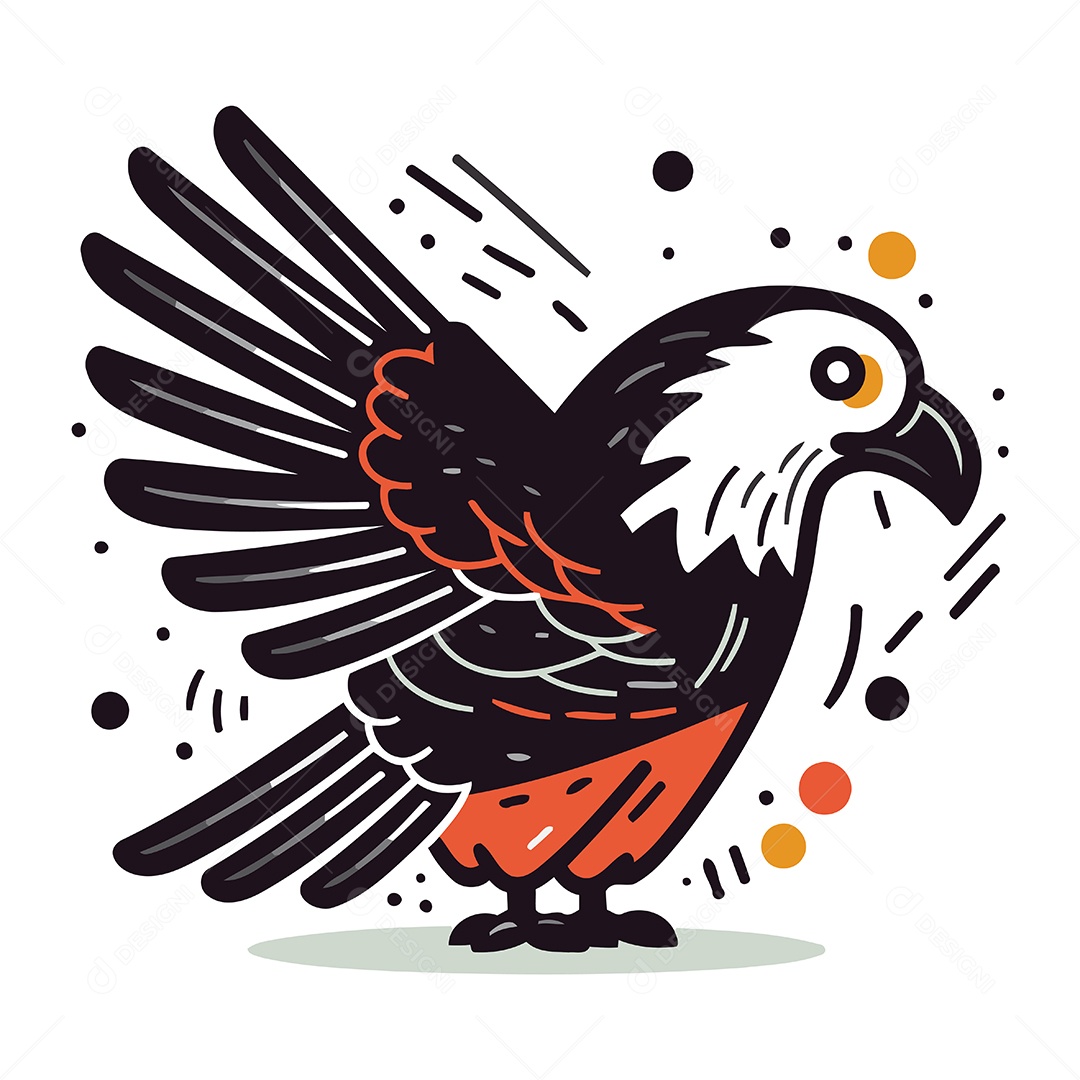 Águia de Desenho Animado Ilustração Vetor EPS