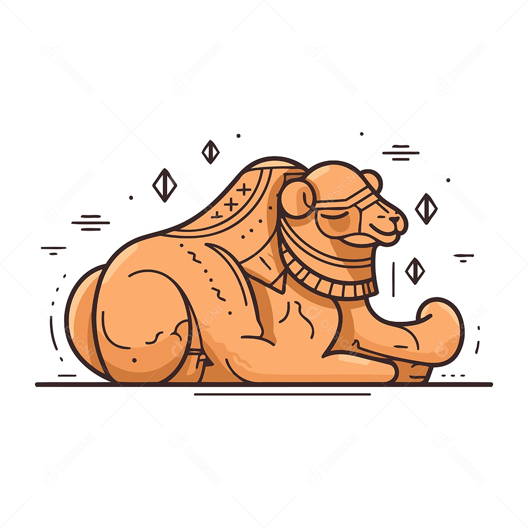 Camelo de Desenho Animado Ilustração Vetor EPS