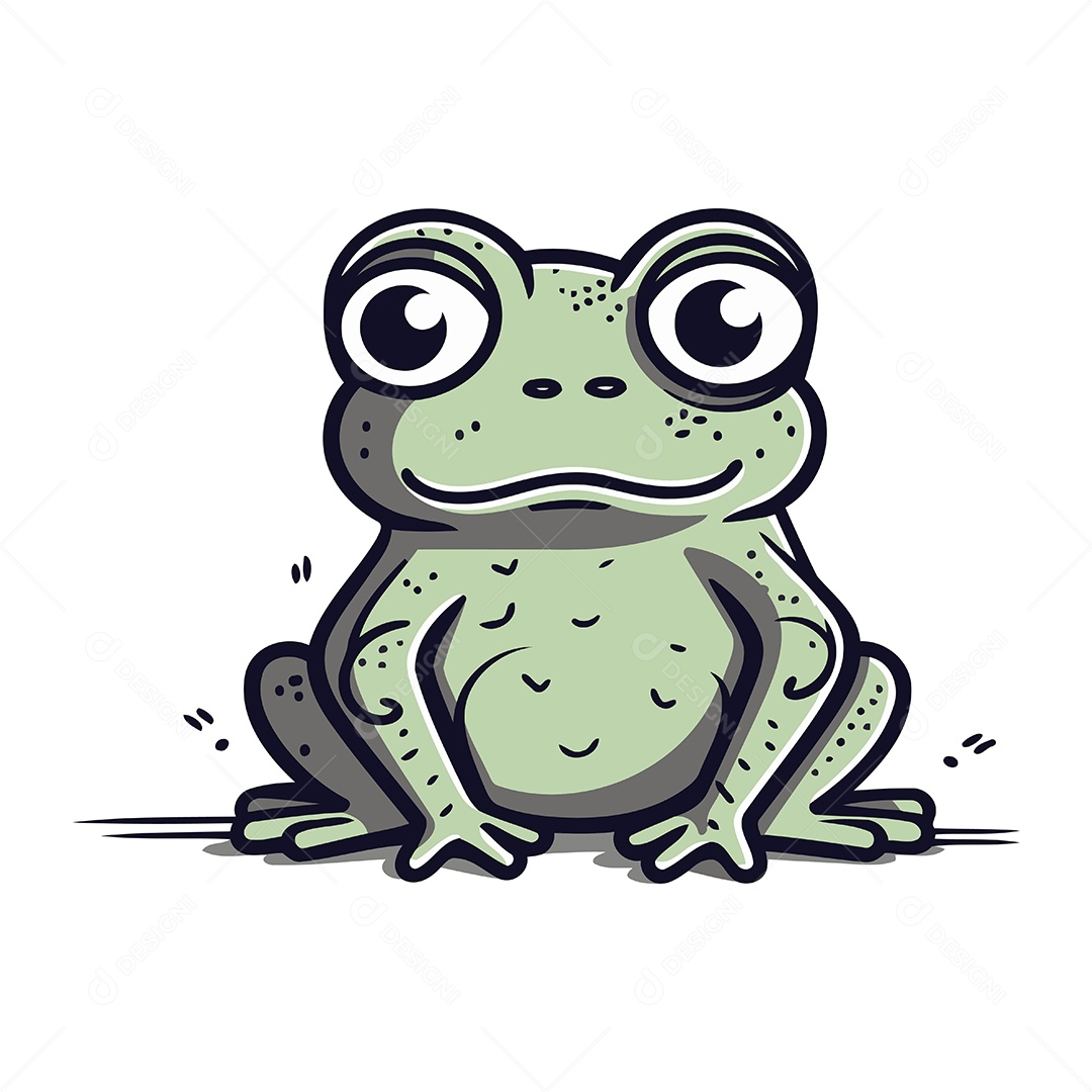 Sapo de Desenho Animado Ilustração Vetor EPS