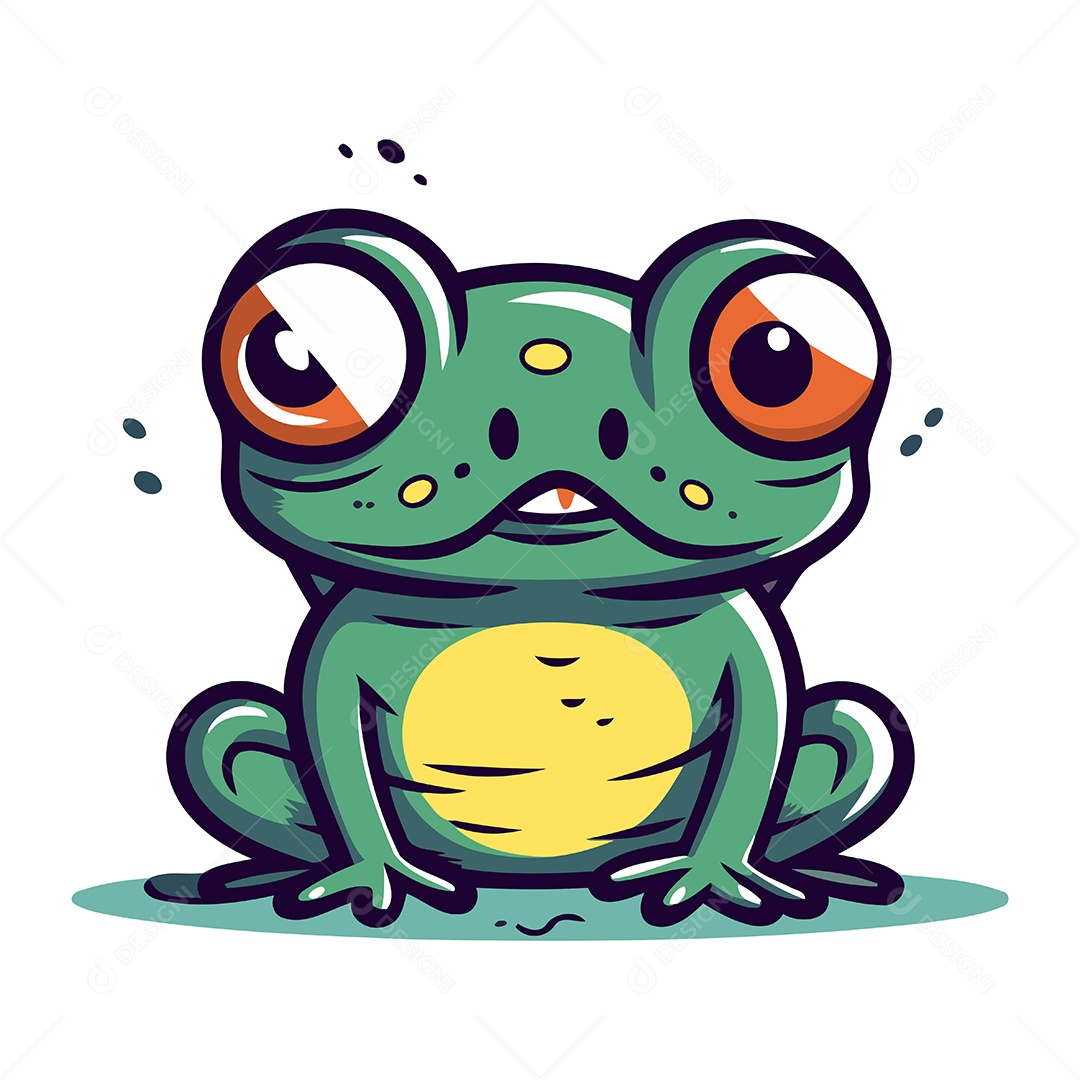 Sapo de Desenho Animado Ilustração Vetor EPS