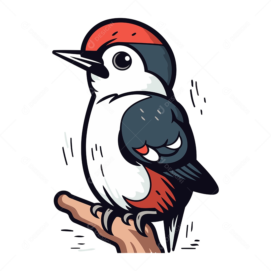 Pica Pau de Desenho Animado Ilustração Vetor EPS