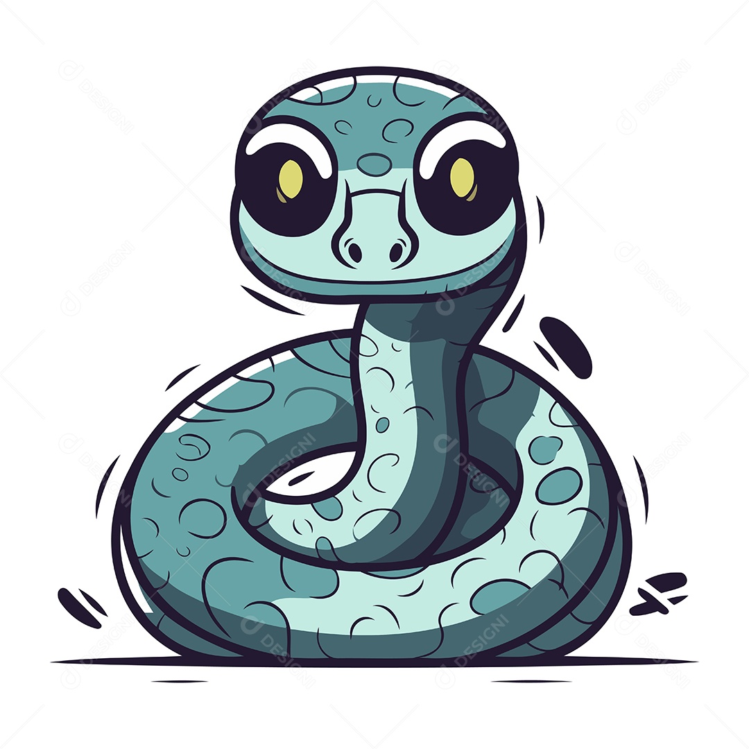 Cobra de Desenho Animado Ilustração Vetor EPS