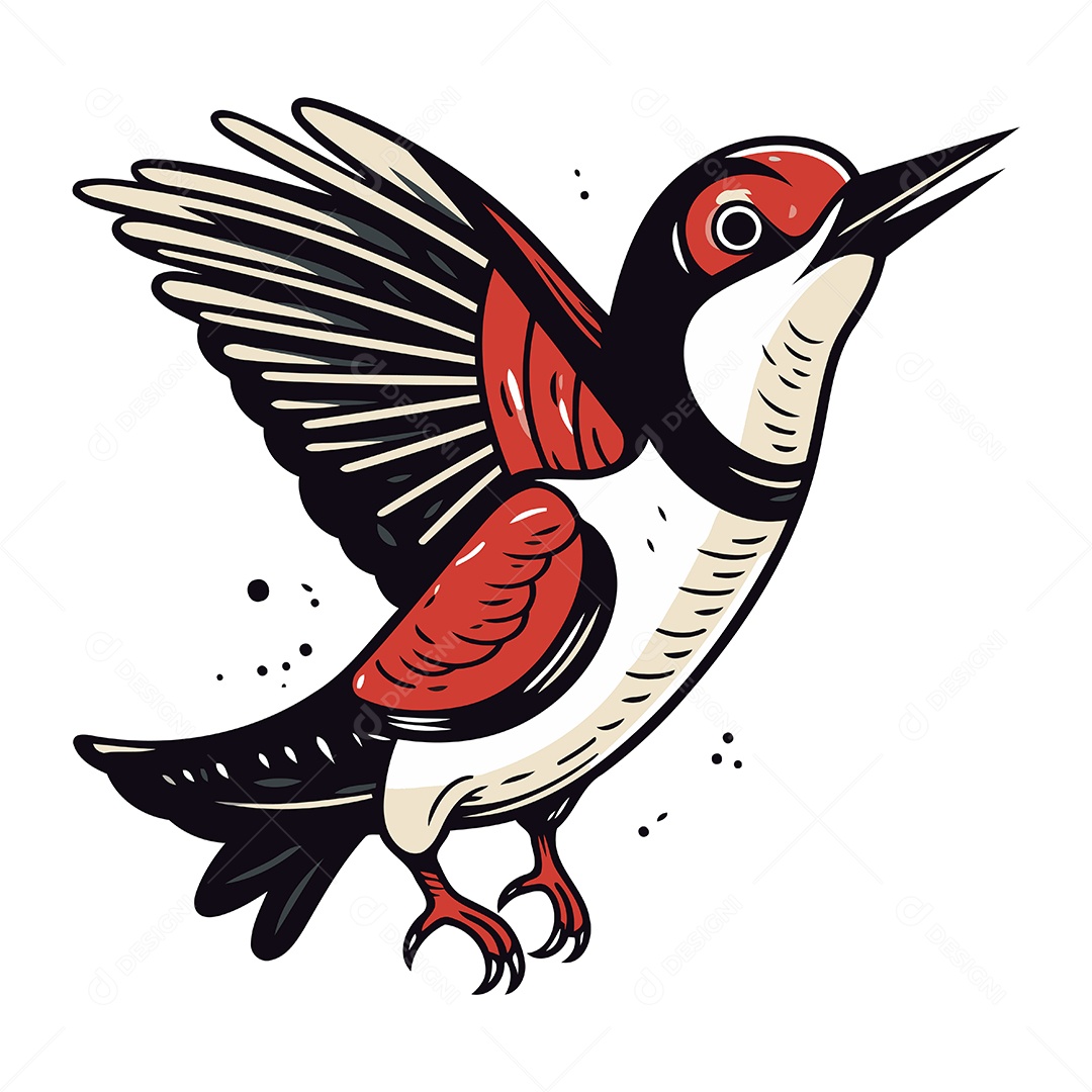 Pica Pau de Desenho Animado Ilustração Vetor EPS