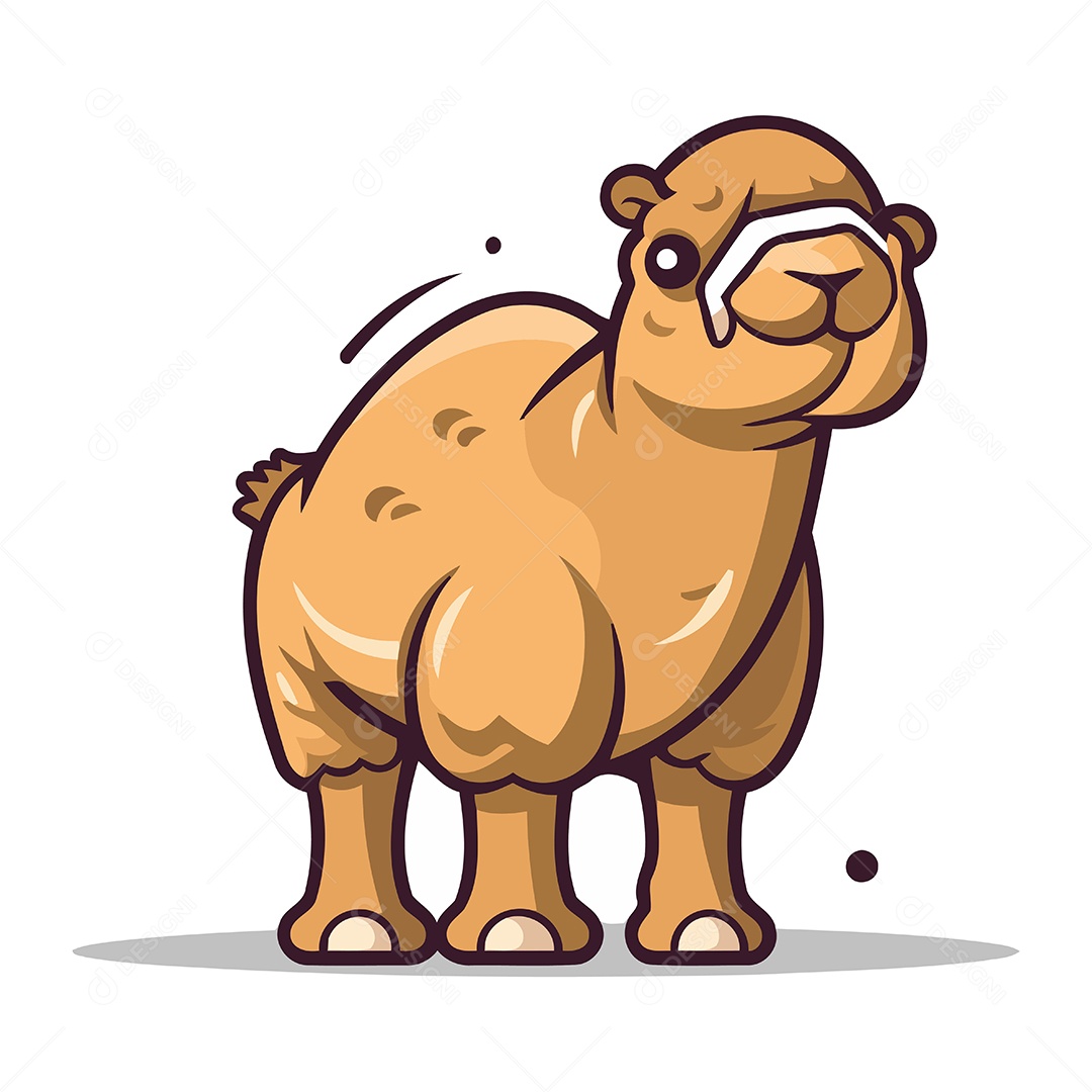 Camelo de Desenho Animado Ilustração Vetor EPS