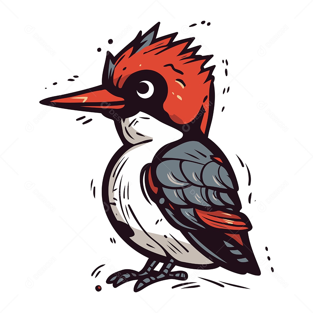 Pica Pau de Desenho Animado Ilustração Vetor EPS