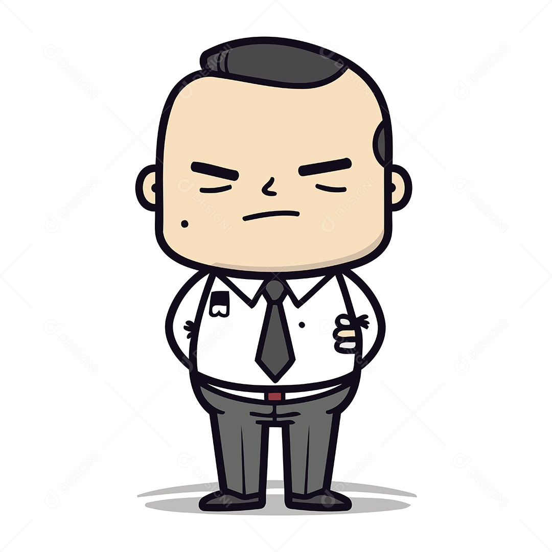 Chefe Zangado de Desenho Animado Ilustração Vetor EPS