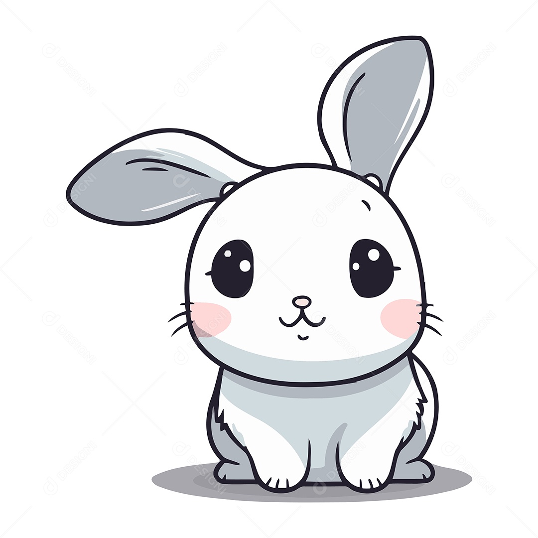 Coelho Fofo de Desenho Animado Ilustração Vetor EPS