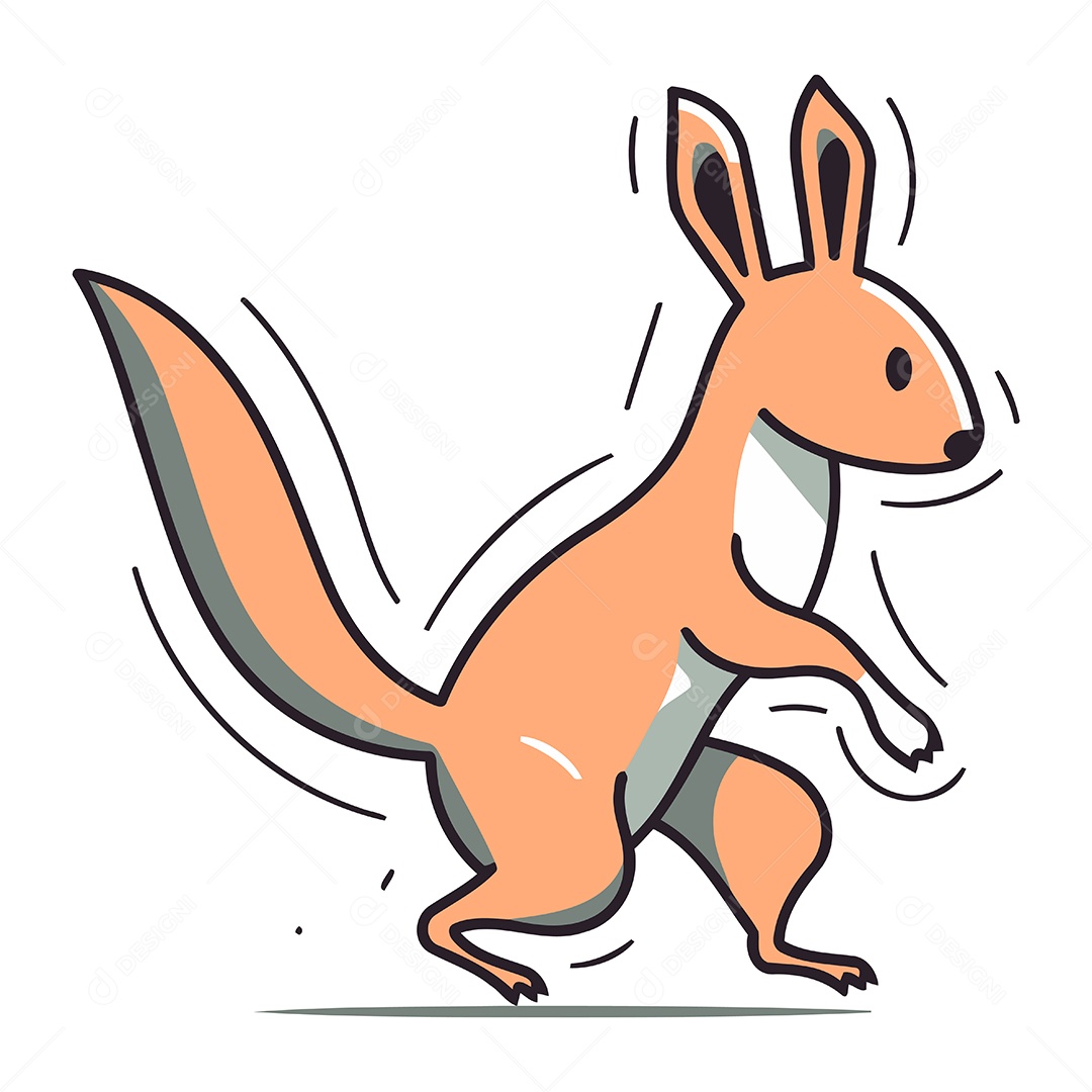 Canguru de Desenho Animado Ilustração Vetor EPS
