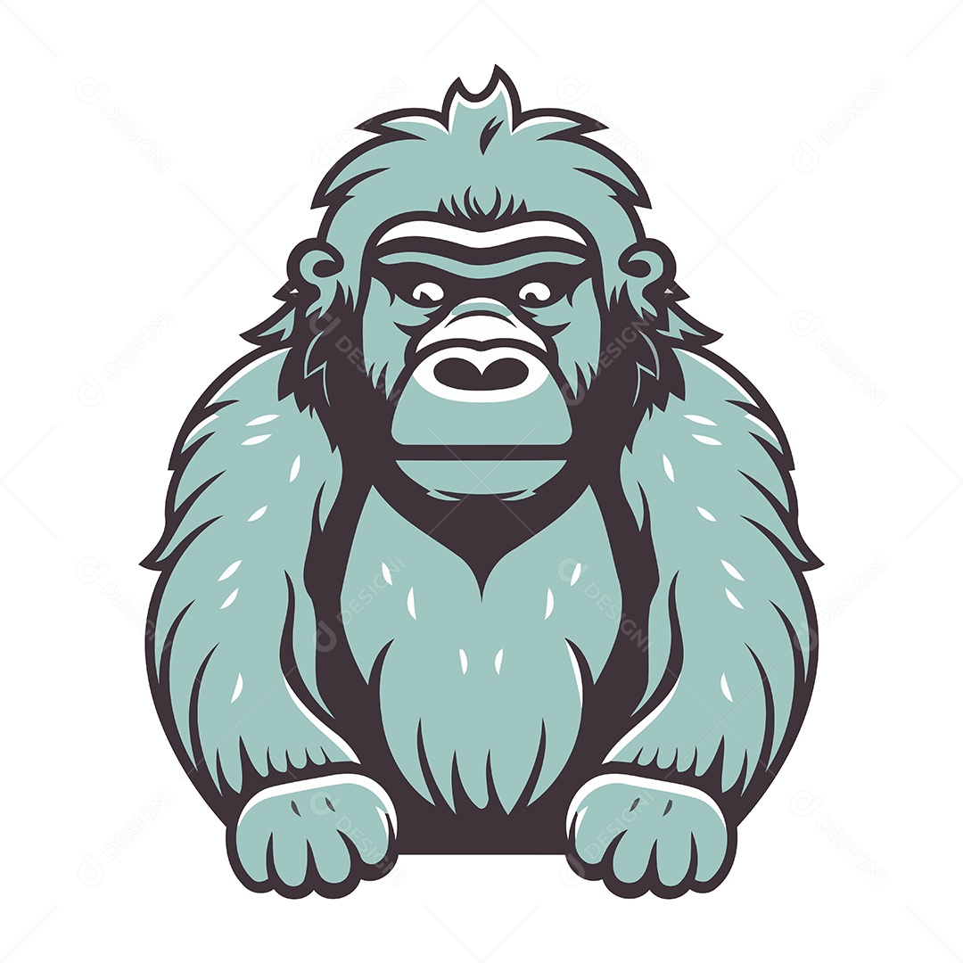 Gorila de Desenho Animado Ilustração Vetor EPS