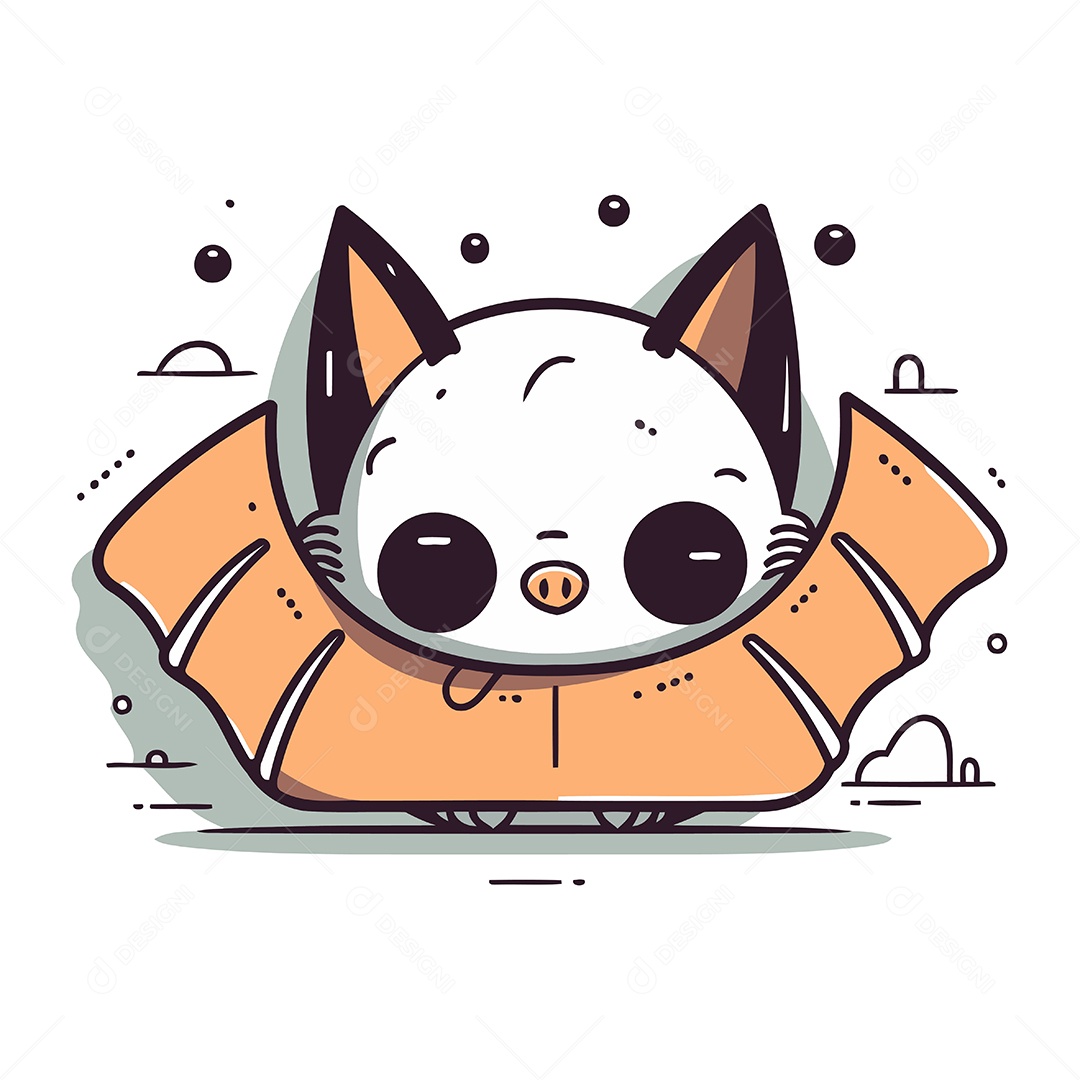 Morcego de Desenho Animado Ilustração Vetor EPS