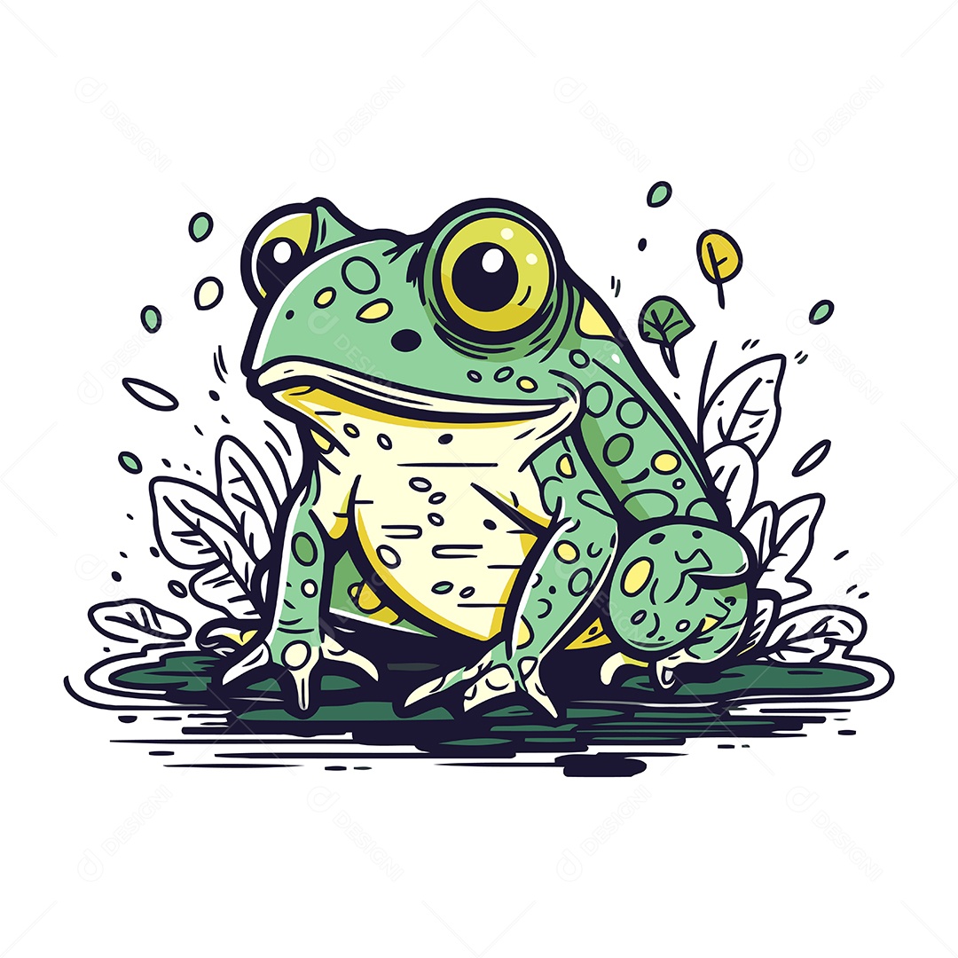 Sapo de Desenho Animado Ilustração Vetor EPS