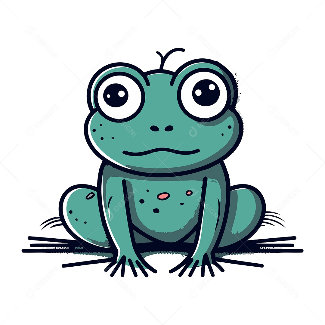 Sapo de Desenho Animado Ilustração Vetor EPS