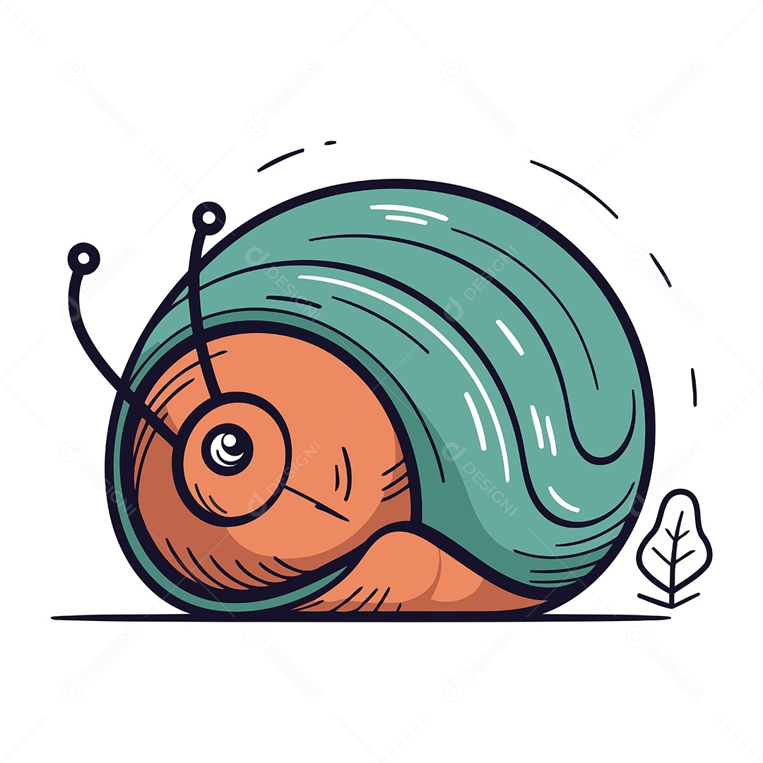 Caracol de Desenho Animado Ilustração Vetor EPS