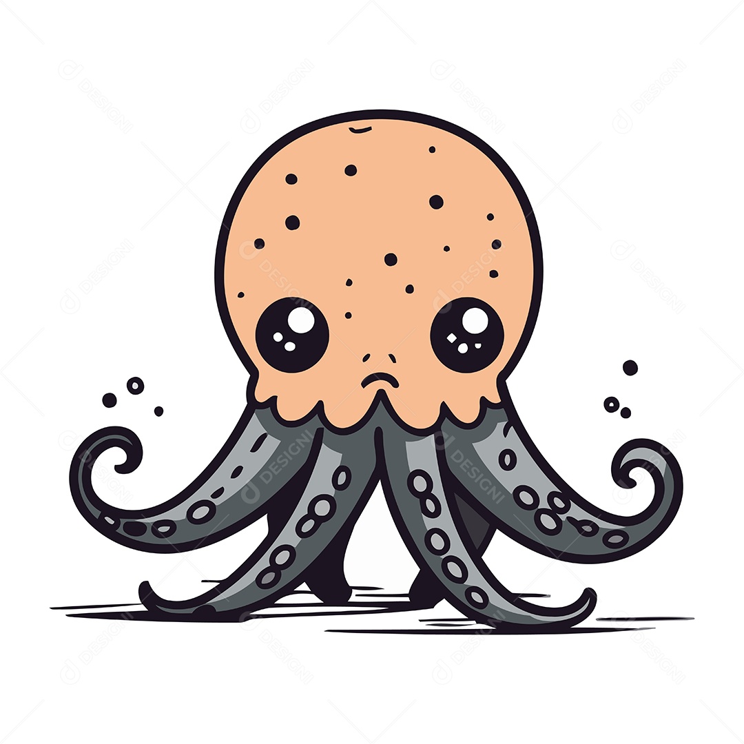 Polvo de Desenho Animado Ilustração Vetor EPS