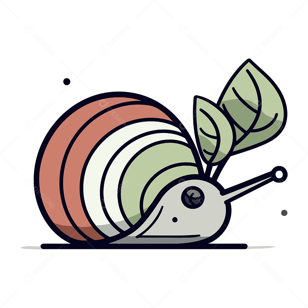 Caracol de Desenho Animado Ilustração Vetor EPS