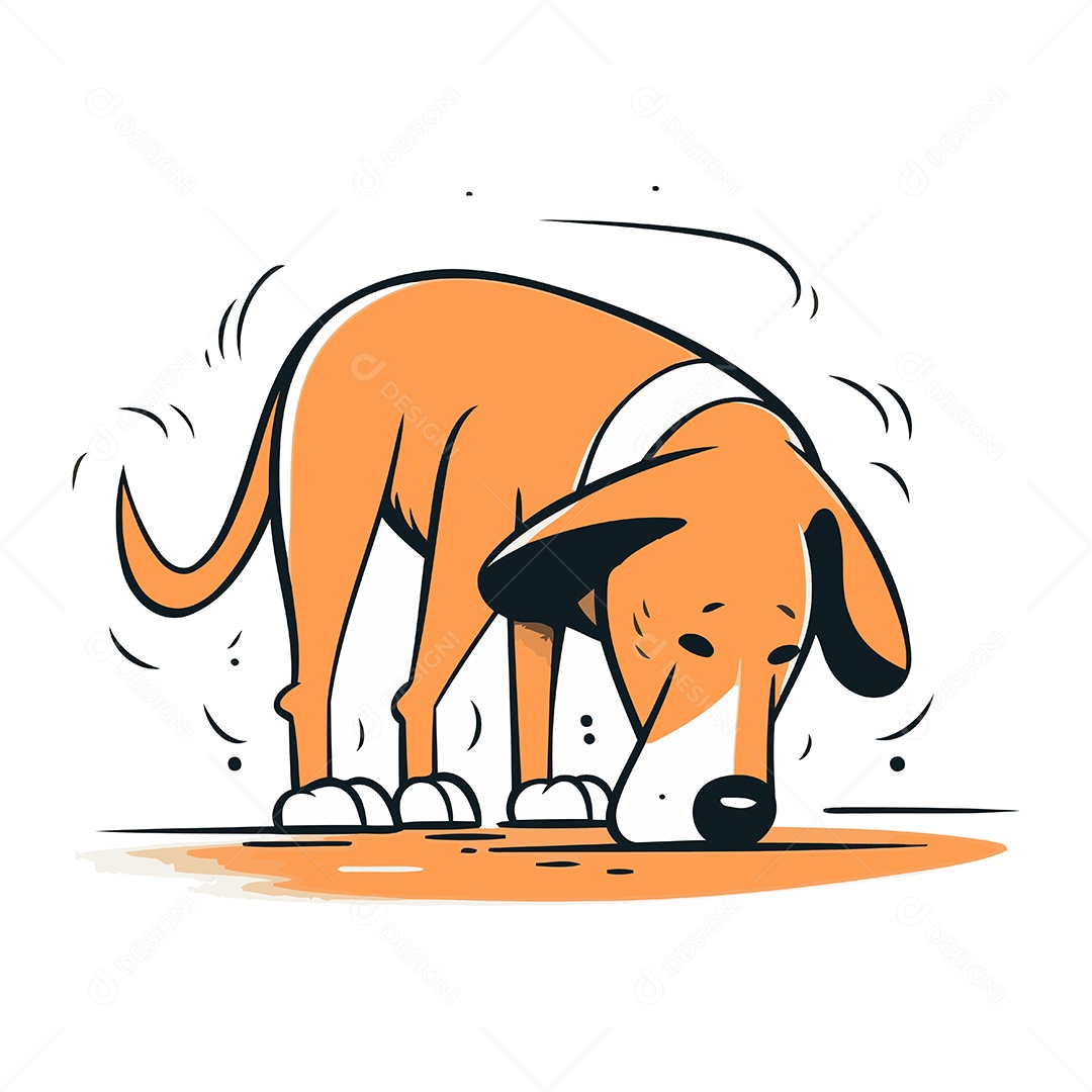 Cachorro de Desenho Animado Ilustração Vetor EPS