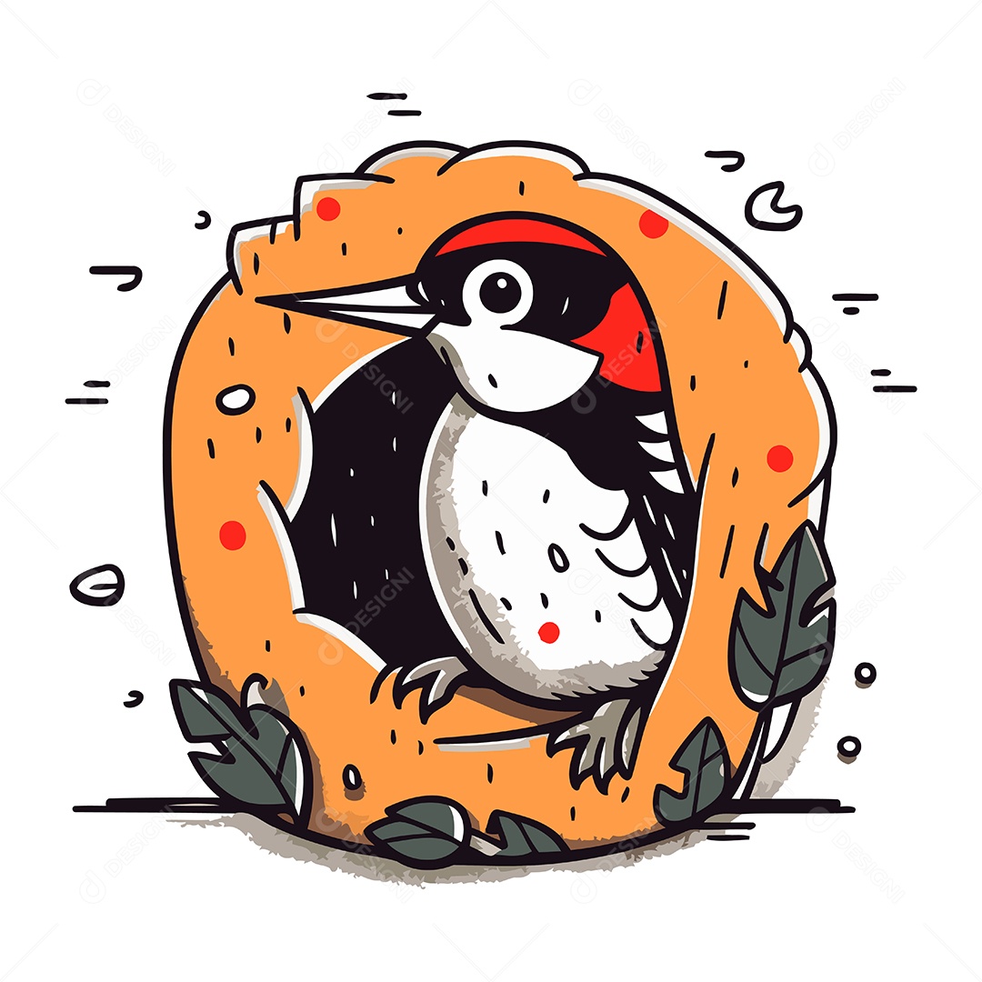 Pica Pau de Desenho Animado Ilustração Vetor EPS