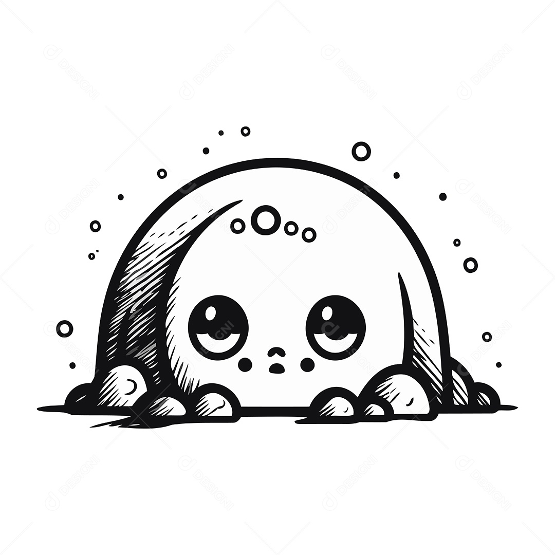 Foca de Desenho Animado Ilustração Vetor EPS