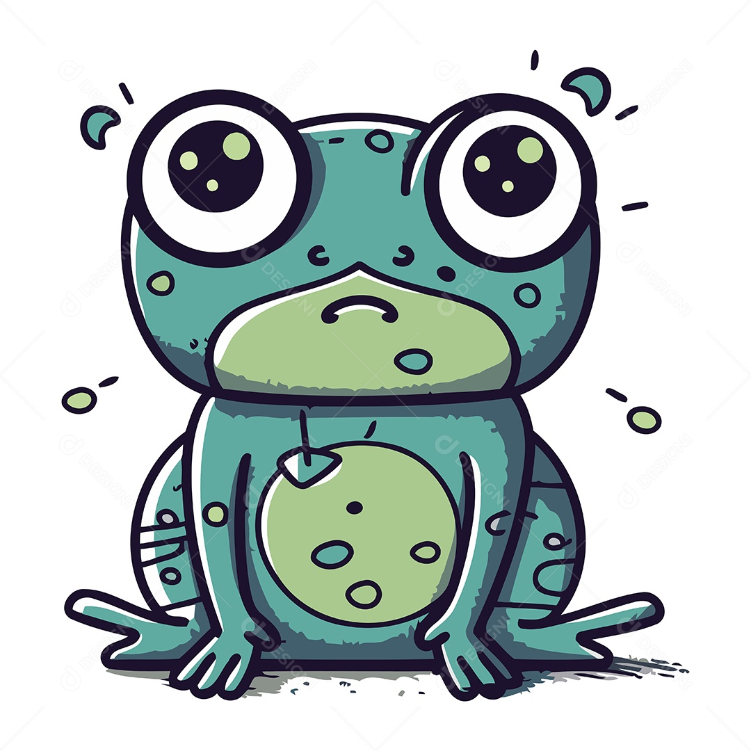 Sapo de Desenho Animado Ilustração Vetor EPS