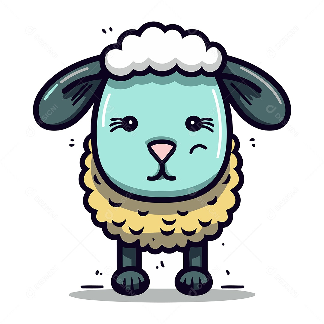 Ovelha de Desenho Animado Ilustração Vetor EPS