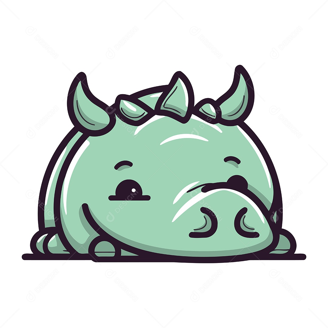 Monstro Fofo de Desenho Animado Ilustração Vetor EPS