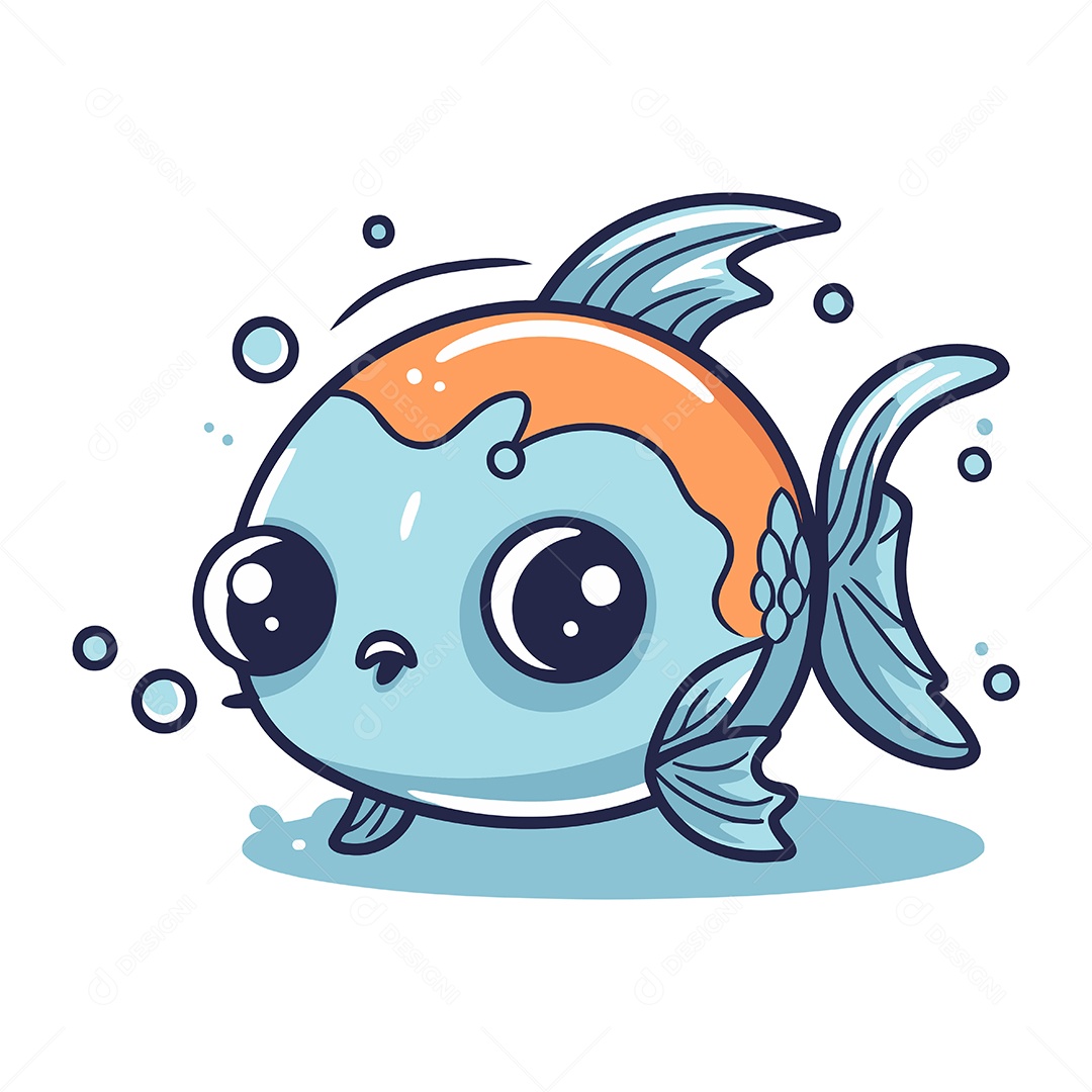 Peixe de Desenho Animado Ilustração Vetor EPS