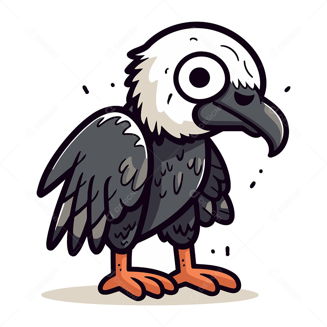 Abutre de Desenho Animado Ilustração Vetor EPS