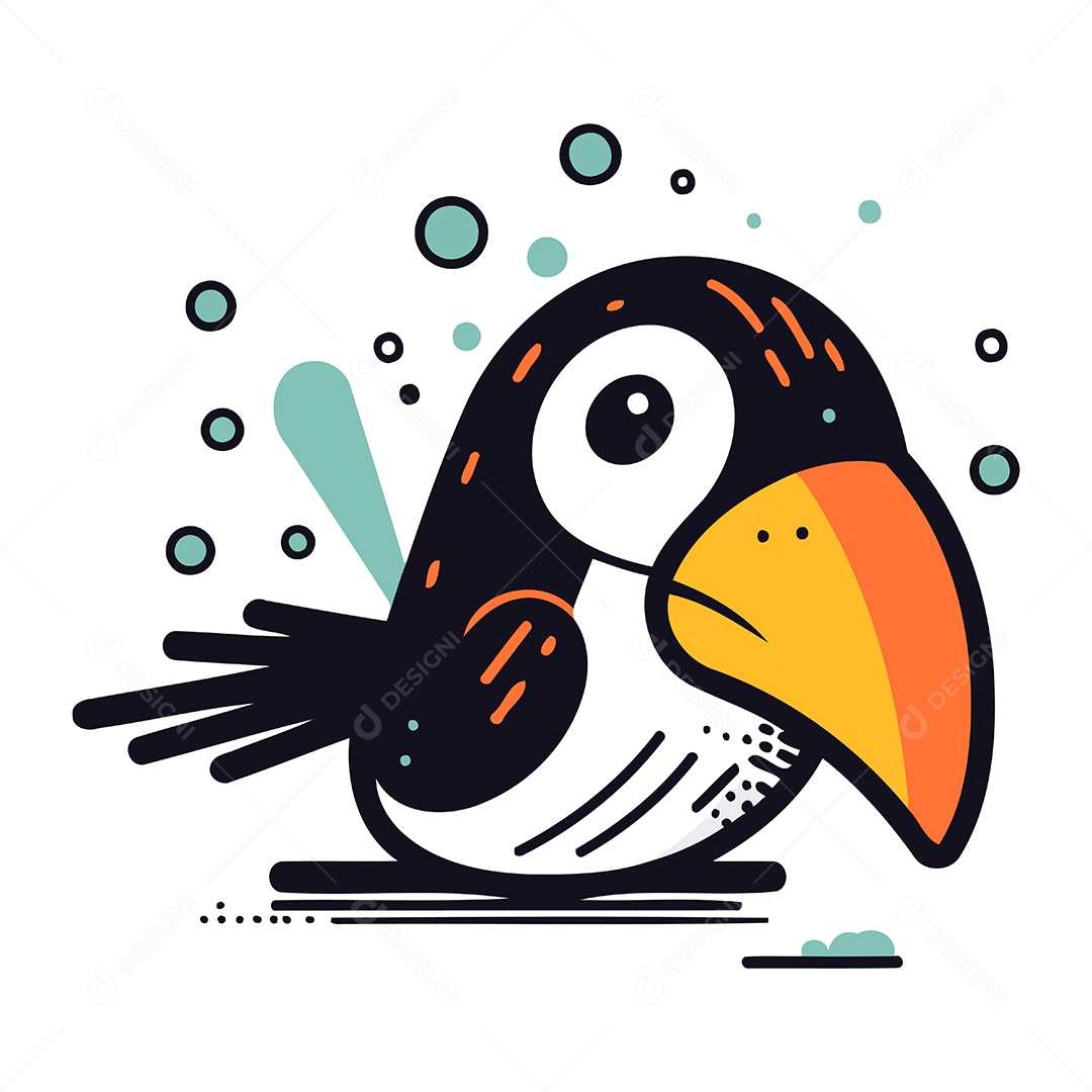 Tucano de Desenho Animado Ilustração Vetor EPS