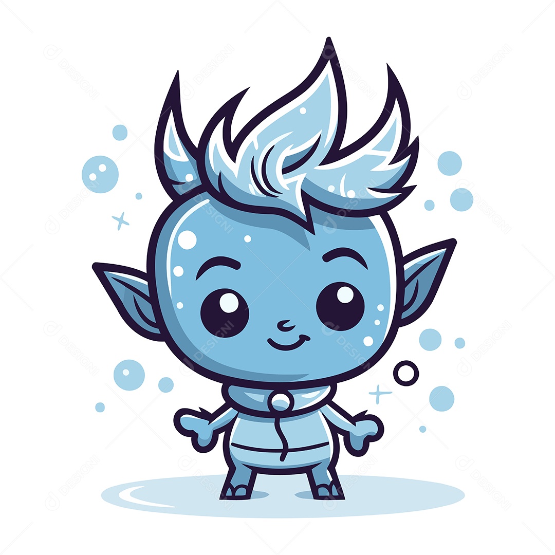 Monstro Fofo de Desenho Animado Ilustração Vetor EPS