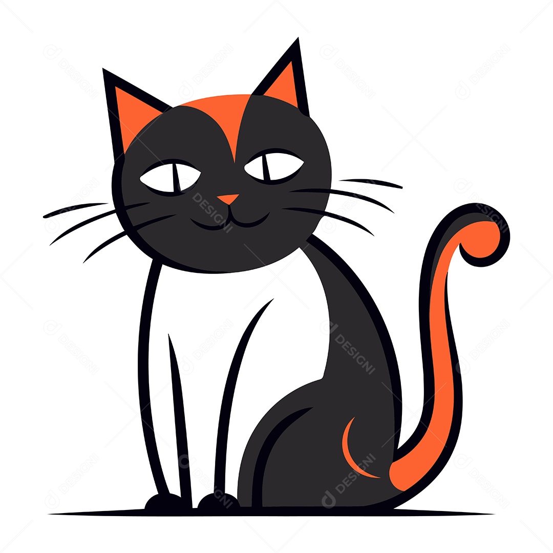 Gato de Desenho Animado Ilustração Vetor EPS
