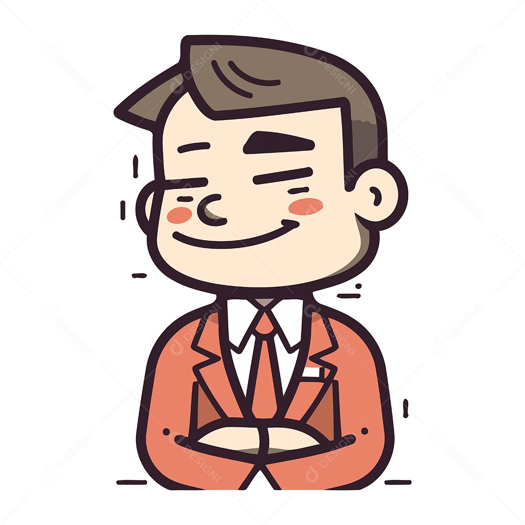 Empresário de Desenho Animado Ilustração Vetor EPS