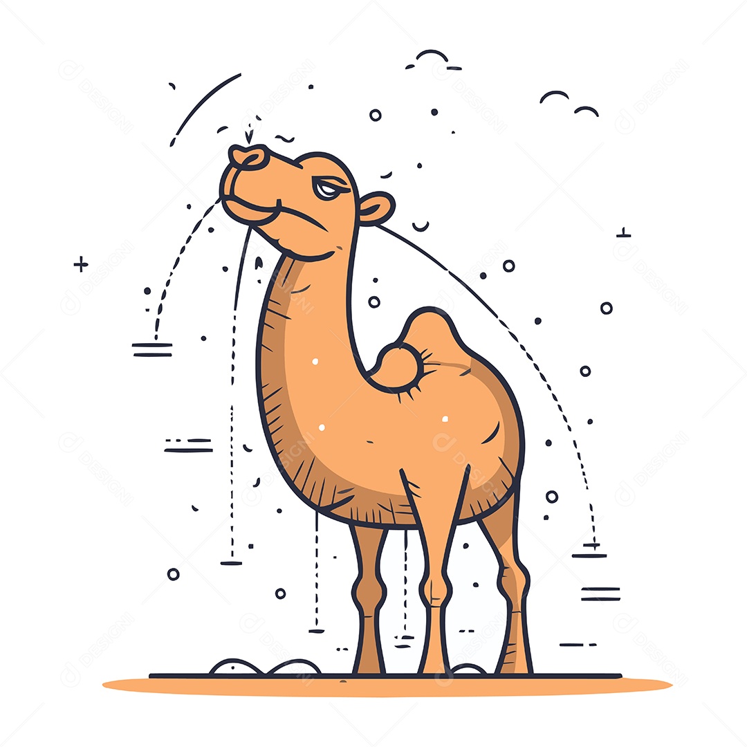 Camelo de Desenho Animado Ilustração Vetor EPS