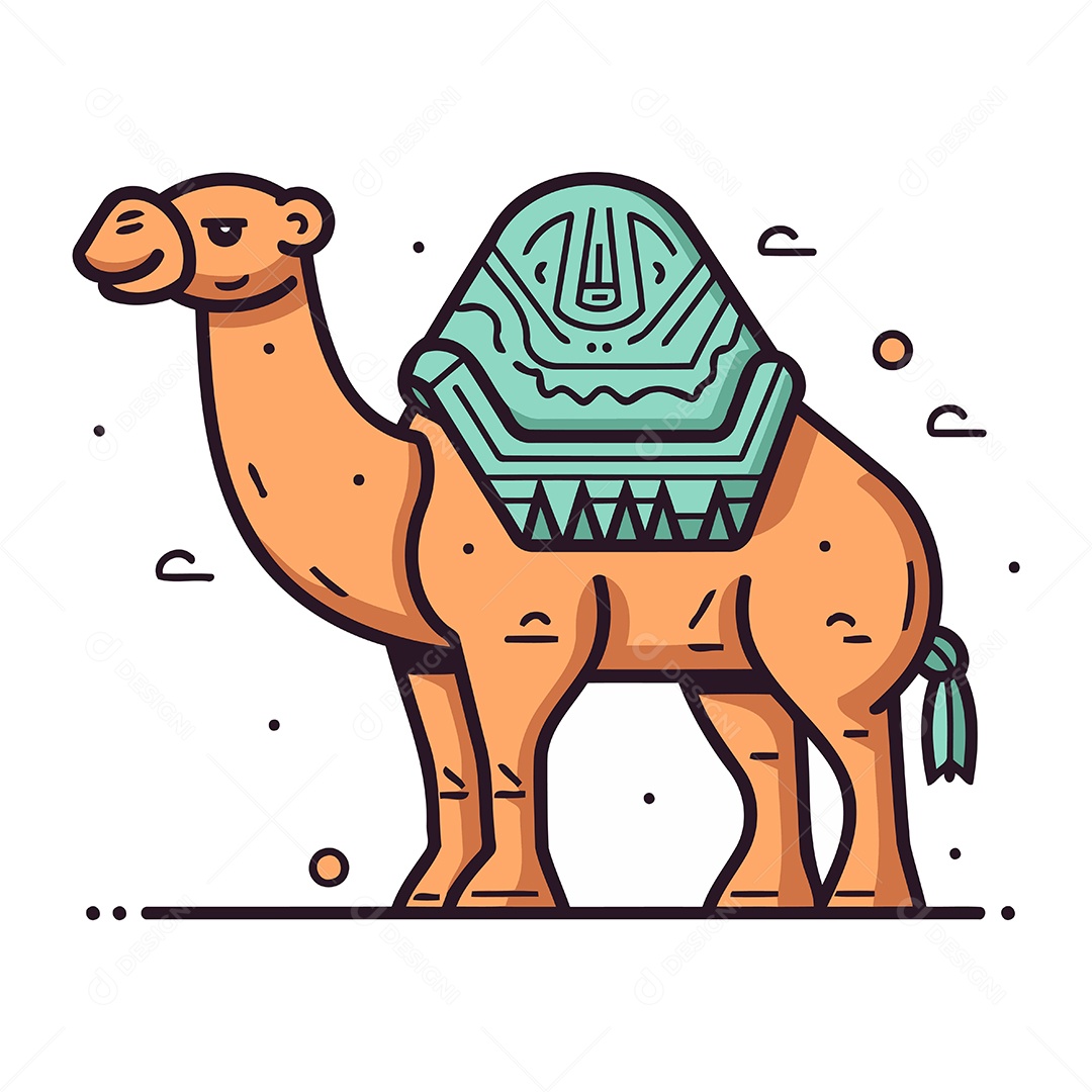 Camelo de Desenho Animado Ilustração Vetor EPS