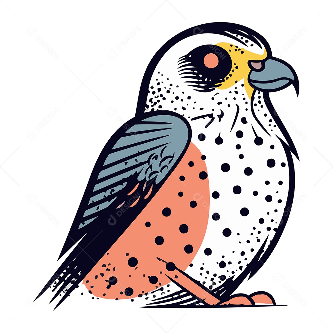 Falcão Peregrino de Desenho Animado Ilustração Vetor EPS
