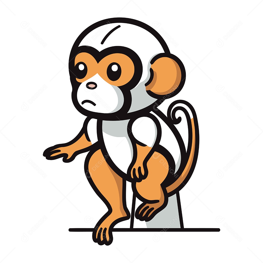 Macaco de Desenho Animado Ilustração Vetor EPS