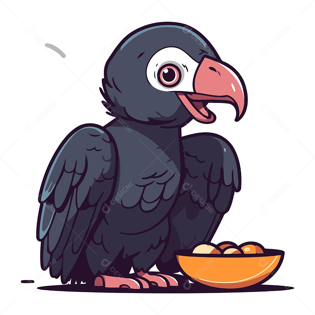 Abutre de Desenho Animado Ilustração Vetor EPS