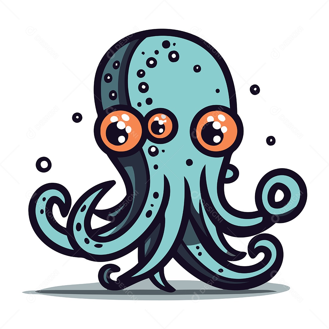 Polvo de Desenho Animado Ilustração Vetor EPS