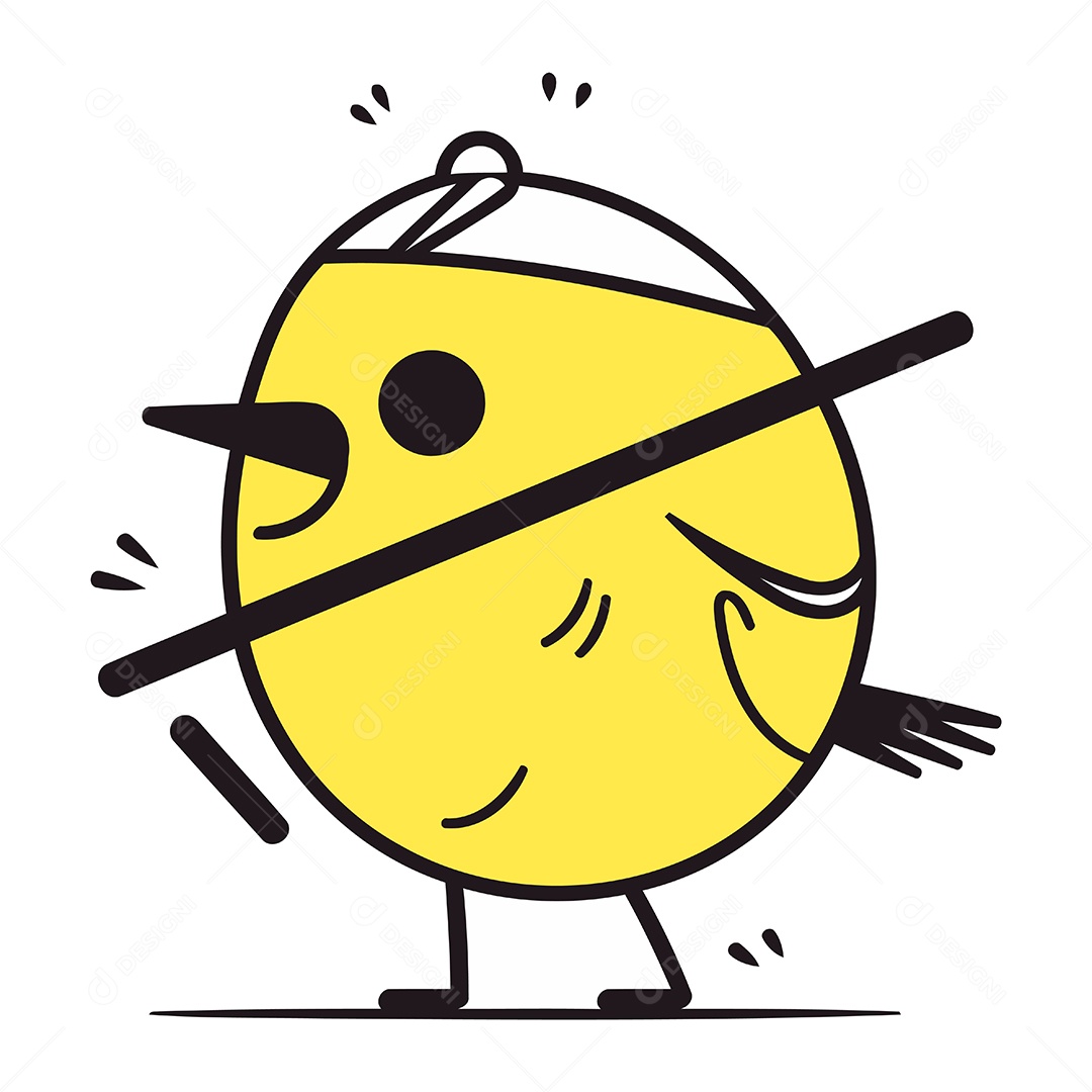 Pássaro Amarelo de Desenho Animado Ilustração Vetor EPS