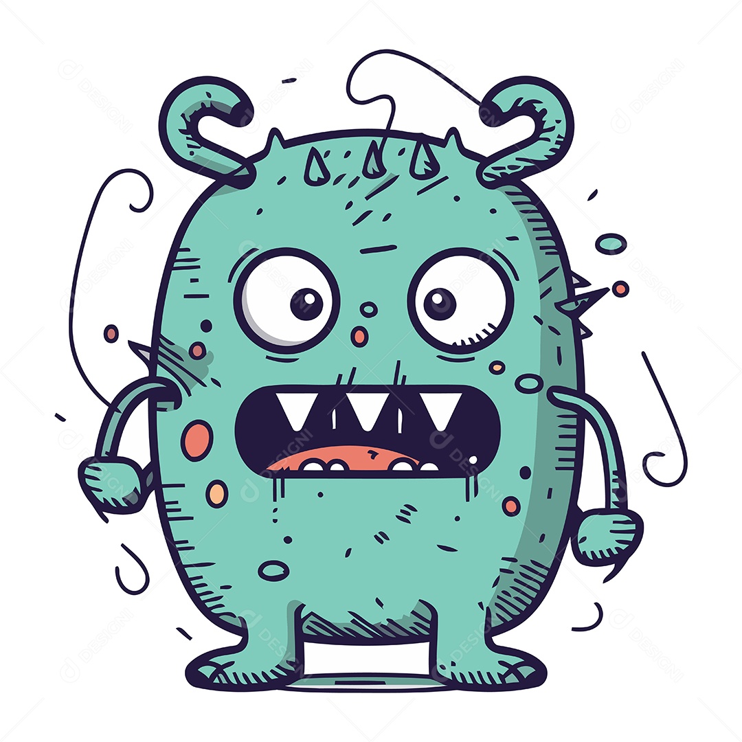 Monstro de Desenho Animado Ilustração Vetor EPS